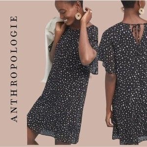 Anthropologie NEW Cloth & Stone Sweetheart Flutter Sleeve Tunic Dress Size M